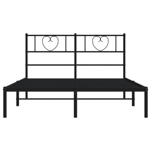 Метална рамка за легло с горна табла, бяла, 120x200 см