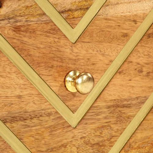 Нощни шкафчета, 2 бр, кафяво и черно, мангово дърво масив