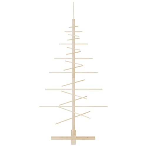 Дървена коледна елха за декорация 125 см масивно чамово дърво