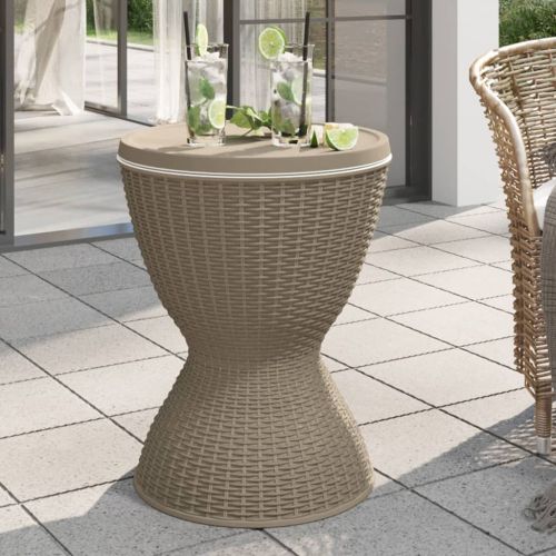 3-в-1 охладител за напитки и маса, светлокафява, полипропилен