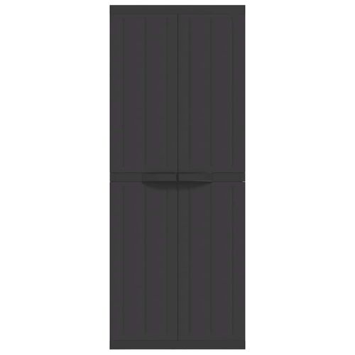 Външен шкаф за съхранение, черен, 65x37x165 см, PP