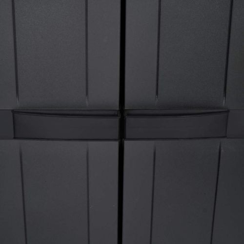 Външен шкаф за съхранение, черен, 65x37x165 см, PP