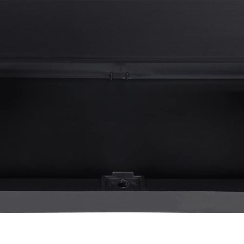 Външен шкаф за съхранение, черен, 65x37x165 см, PP