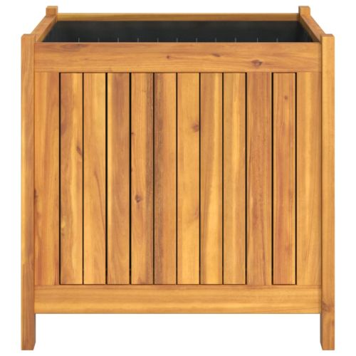 Градинска кашпа с вложка 50x50x50 см масивна акация