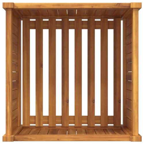 Градинска кашпа с вложка 50x50x50 см масивна акация