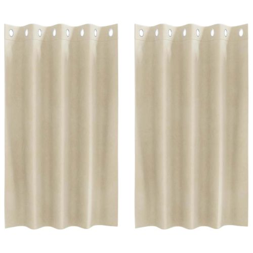 Затъмняващи завеси 2 pcs Крем 140 x 140 cm Кадифе