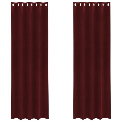 Затъмняващи завеси 2 pcs Виненочервен 140 x 245 cm Кадифе