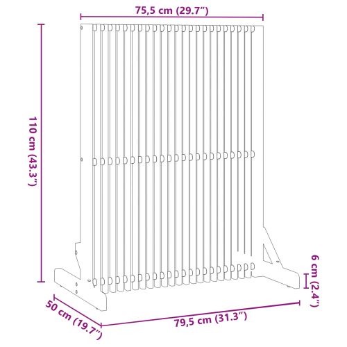 Екран за уединение Кафяво 79.5 x 50 x 110 см