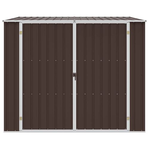 Градинска барака, кафява, 195x198x159 см, поцинкована стомана