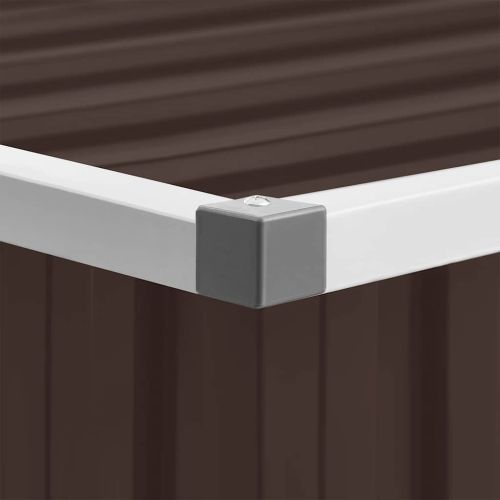 Градинска барака, кафява, 195x198x159 см, поцинкована стомана