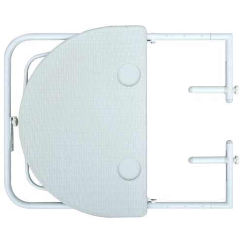 Окачена балконска маса, бяла, 60x64x83,5 см, пластмасов ратан