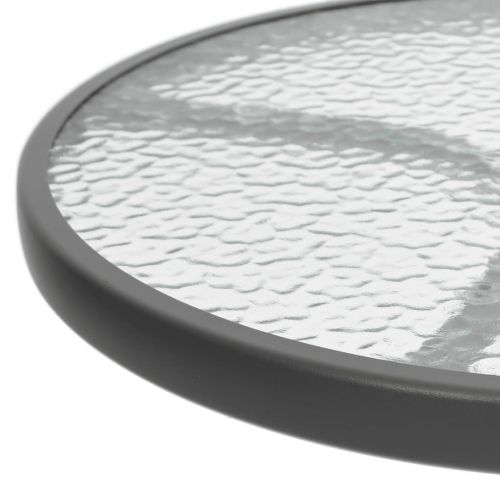 Градински трапезен комплект 3 части черен стомана