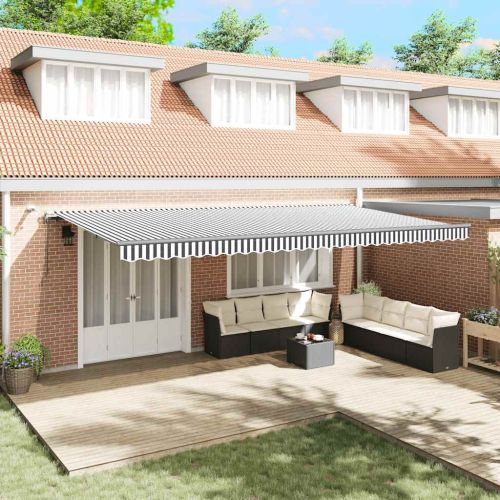 Автоматично прибираща се тента с LED антрацит и бял 600x300 см