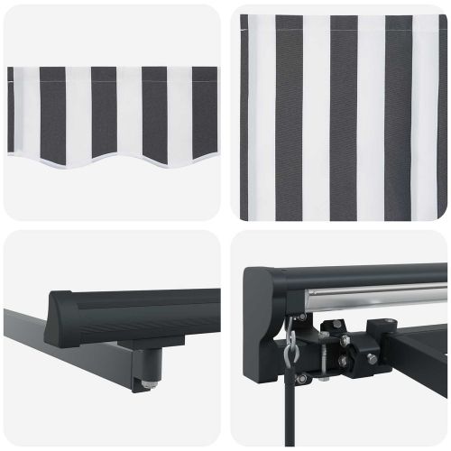 Сгъваем навес Антрацит и бяло 500 × 300 cm Полиестер и метал