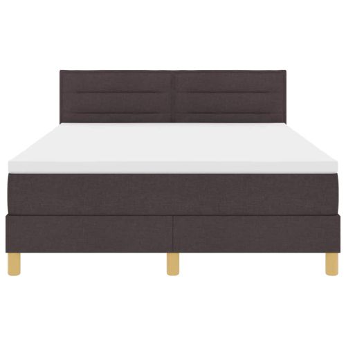 LED кутия за пружини с легло Тъмен кафяв 140 x 190 cm текстил