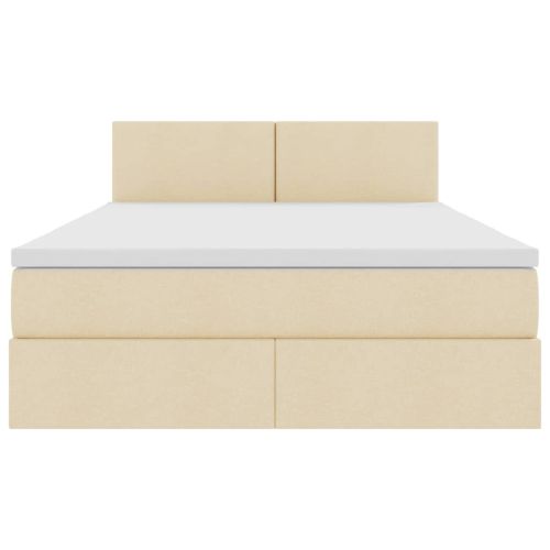 Легло с място за съхранение и матрак Кремав 140 x 190 cm
