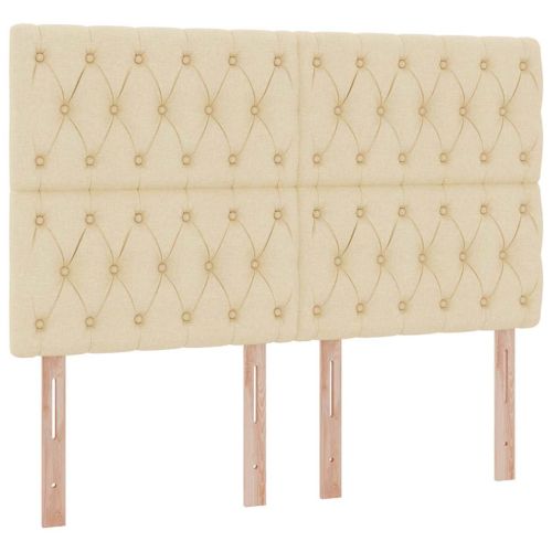 Легло с място за съхранение и LED Кремав 140 x 190 cm Полиестер