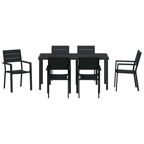 Комплект за хранене в градината 7 pcs Черно