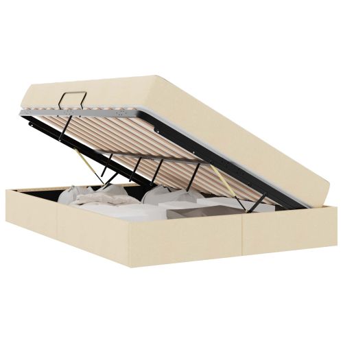 Легло с място за съхранение и матрак с матрак Крем 140 x 190 cm
