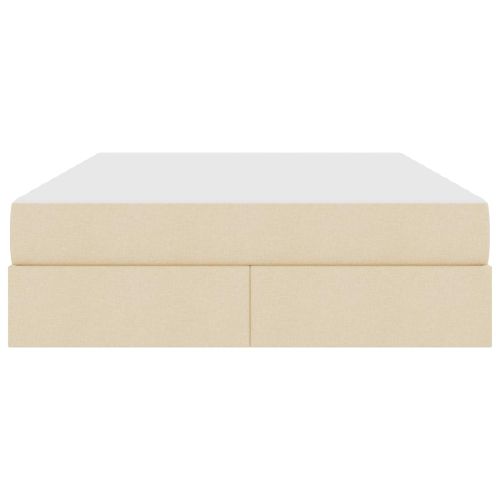 Легло с място за съхранение и матрак с матрак Крем 140 x 190 cm