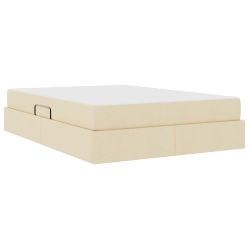 Легло с място за съхранение и матрак с матрак Крем 140 x 190 cm