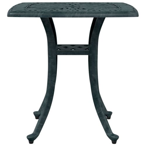 Градинска маса, зелена, 53x53x53 см, лят алуминий