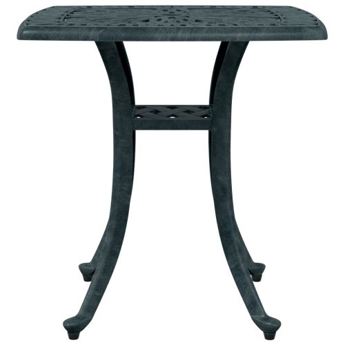 Градинска маса, зелена, 53x53x53 см, лят алуминий