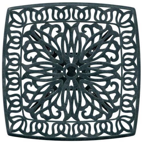 Градинска маса, зелена, 53x53x53 см, лят алуминий