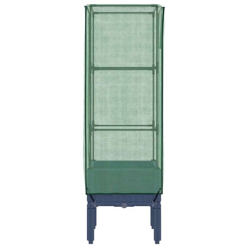 Повдигнато легло с оранжерия калъф, ратанов вид, 40x40x140 см