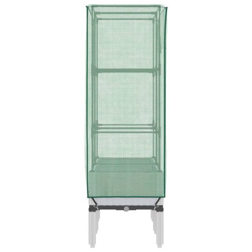 Повдигнато легло с оранжерия калъф, ратанов вид, 80x40x140 см