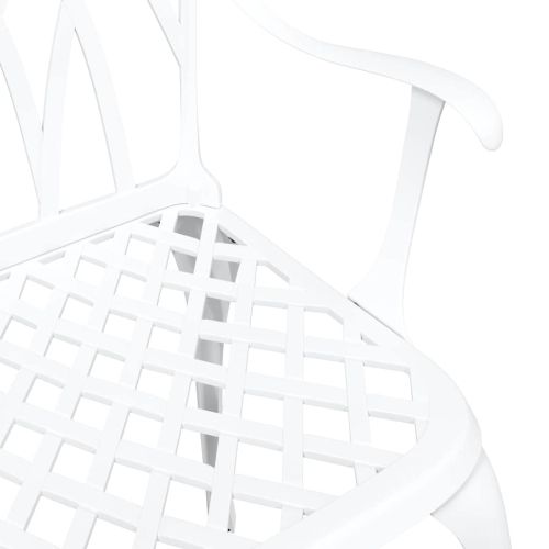 Градински стол 2 pcs Бяло 53 x 51 x 88,5 см Алуминий