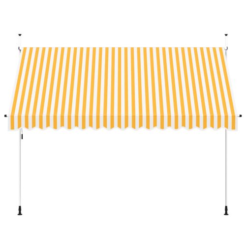 Ръчно прибиращ се сенник, 350 см, оранжеви и бели ивици