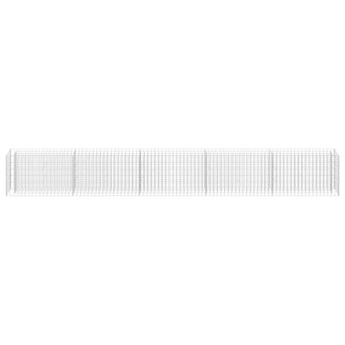 Габион повдигната леха, поцинкована стомана, 450x30x60 cм