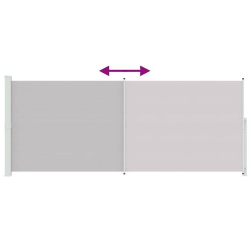 Прибираща се дворна странична тента, 200x500 см, сива