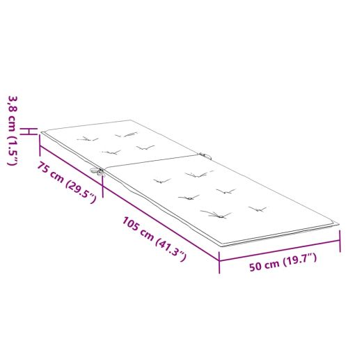 Възглавница за стол шезлонг виненочервена (75+105)x50x4 см