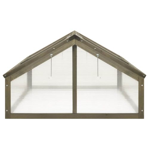 Оранжерия, сива, 114x80x50 см, чамово дърво