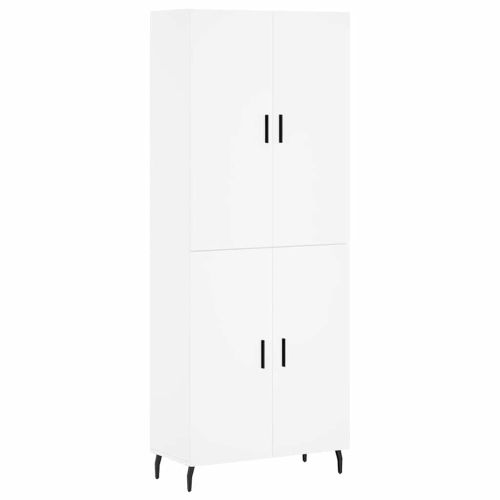 Висок шкаф, бял, 69,5x34x180 см, инженерно дърво