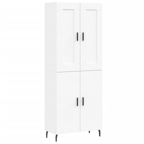 Висок шкаф, бял, 69,5x34x180 см, инженерно дърво