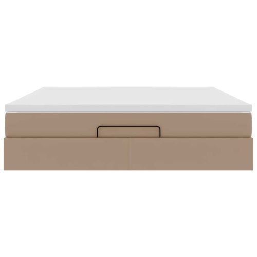 Османска легло с матрак, капучино, 180x200 см, изкуствена кожа