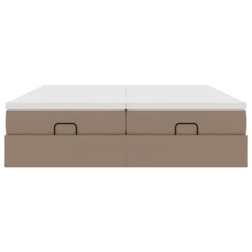 Османска легло с матраци, капучино, 180x200 см, изкуствена кожа