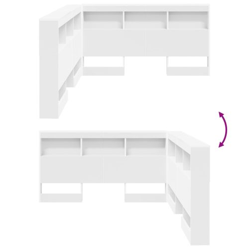 Табла за съхранение с рафт Бяло 160 cm Инженерно дърво