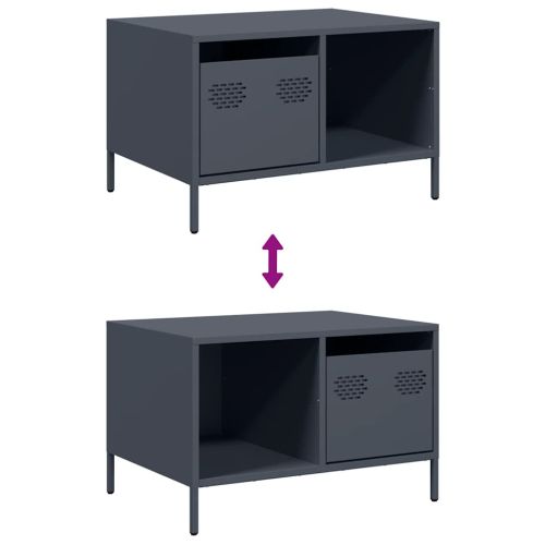 Маса за кафе антрацит 68,5x50x43,5 см студеновалцувана стомана