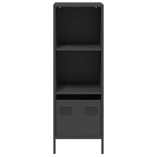 Висок шкаф, черен, 35x39x103,5 см, стомана