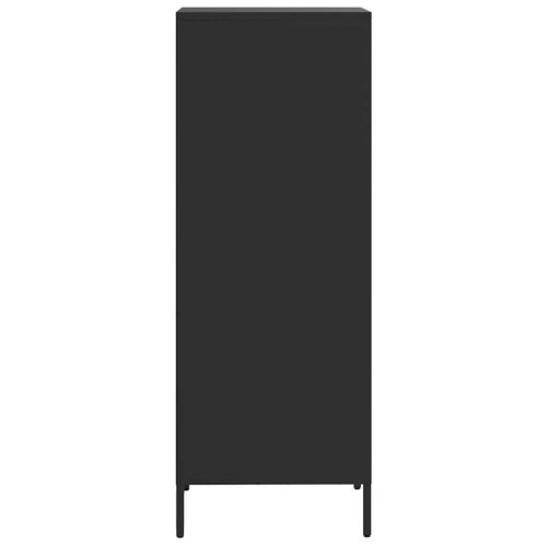 Висок шкаф, черен, 35x39x103,5 см, стомана