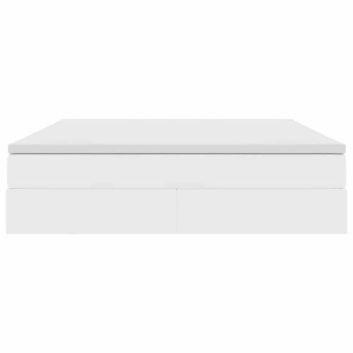 Легло с място за съхранение и матрак с матрак Бяло 180 x 200 cm