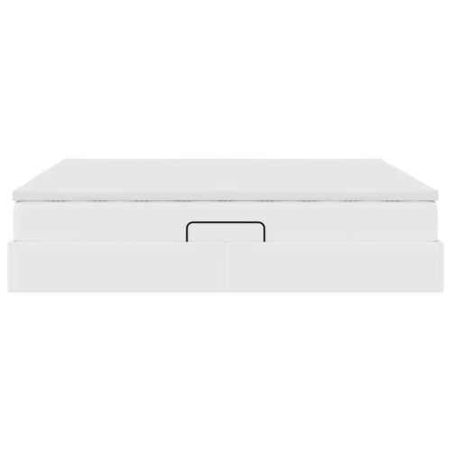 Легло с място за съхранение и матрак с матрак Бяло 180 x 200 cm