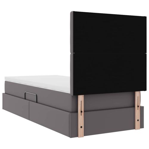 Легло с място за съхранение Сив 100 x 200 cm Изкуствена