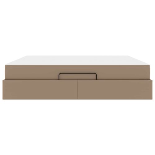 Рамка за легло с матрак с матрак 2 pcs Кафеникаво ПВЦ