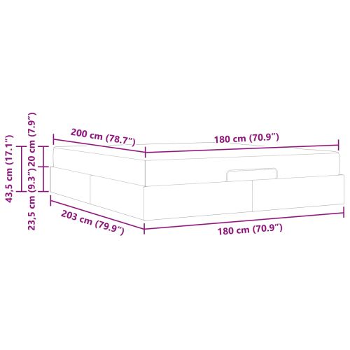 Рамка за легло с матрак с матрак 2 pcs Кафеникаво ПВЦ