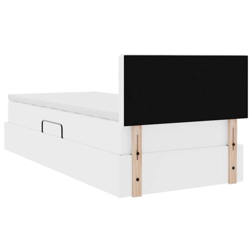 Легло с място за съхранение и матрак Чисто бяло 100 x 200 cm